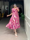 YNF4507 Rayon Printed With Foil Work One Piece Frock Wholesale Suppliers In Mumbai